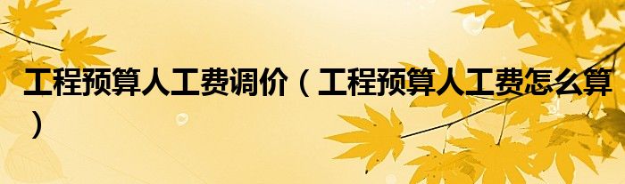 产品的人工费是什么意思啊